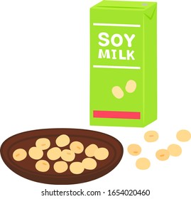 Packed soy milk and soybeans