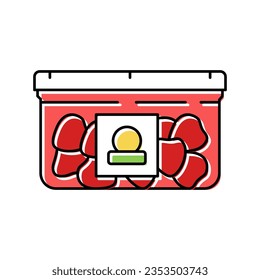 packed strawberries color icon vector. packed strawberries sign. isolated symbol illustration