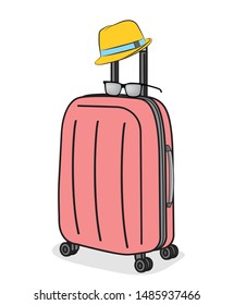 a packed suitcase to relax. vacation concept. rest on the sea.