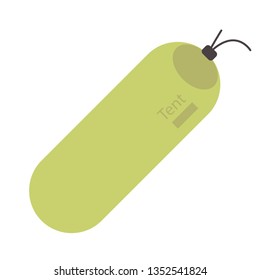 Packed tent flat illustration on white