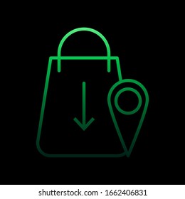 Packet arrow down pin nolan icon. Simple thin line, outline vector of e-commerce icons for ui and ux, website or mobile application