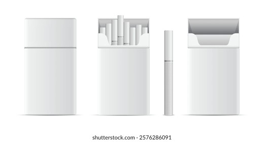 Packet of cigarettes icon in flat style. Smoking vector illustration on isolated background. Tobacco box sign business concept.