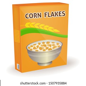 A packet of corn flakes isolated - Vector illustration