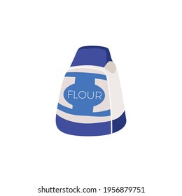 Packet of flour flat icon on white background vector illustration