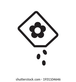Packet of flower seeds, icon, vector.