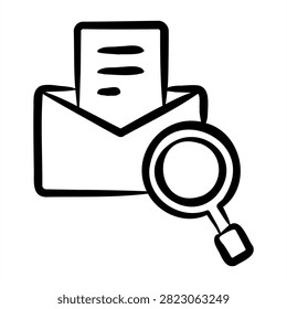 Packet Inspection Icon With Dooldles Handdrawn Style For Networking and Business Technology