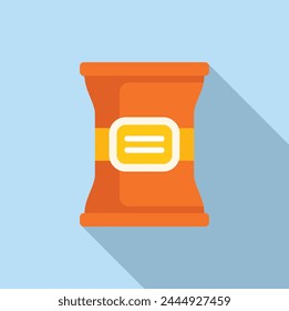 Packet snack bag icon flat vector. Food packet. Sack food product