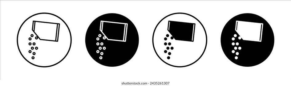 Packet soluble powder flat line icon set. Packet soluble powder Thin line illustration vector
