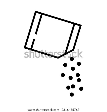 packet soluble powder icon, open paper sachet, soluble medication, thin line web symbol. Vector illustration. stock image.