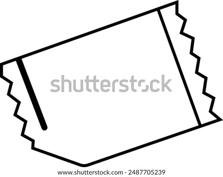 packet soluble powder icon, open paper sachet, soluble medication, thin line web symbol on transparent background, Pour sachet pack powder vector symbol in a black color, Open soluble powder pouch.