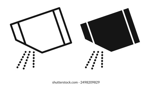 Packet soluble powder iconicon vector collection in outlined and solid style