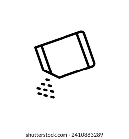 Packet soluble powder vector line icon illustration.