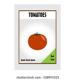 packet tomato seed, vector image. illustration. isolated