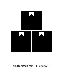 packets box icon vector in black colour 