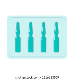Packing of ampoules, vector illustration
