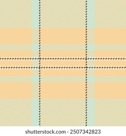 Packing background texture seamless, discount fabric check plaid. December vector pattern tartan textile in amber and light colors palette.