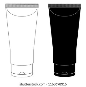 Packing Black White Tubes For Cosmetics Isolated On White Background vector eps 10