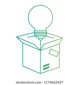packing box carton with bulb
