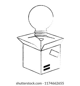 packing box carton with bulb