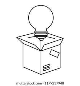 packing box carton with bulb