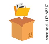 packing box carton with folder