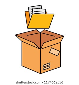 packing box carton with folder