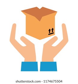 packing box carton with hands protection