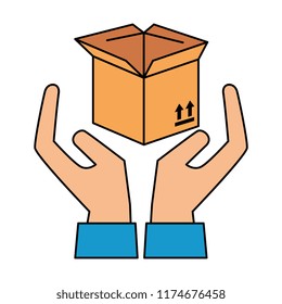packing box carton with hands protection