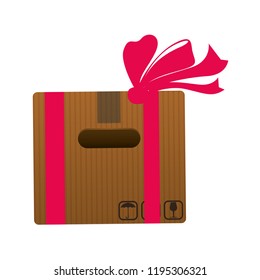 packing box carton with ribbon