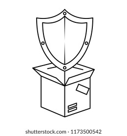 packing box carton with shield