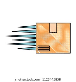 packing box carton with speed lines