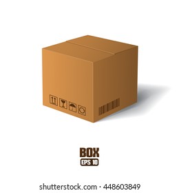 Packing box isolated on white background. Vector illustration.