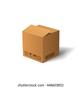 Packing box isolated on white background. Vector illustration.