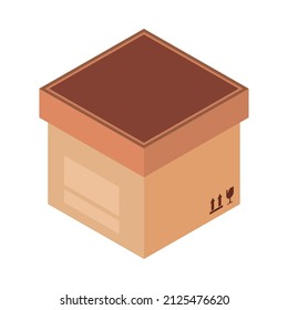 packing box with lid icon isometric