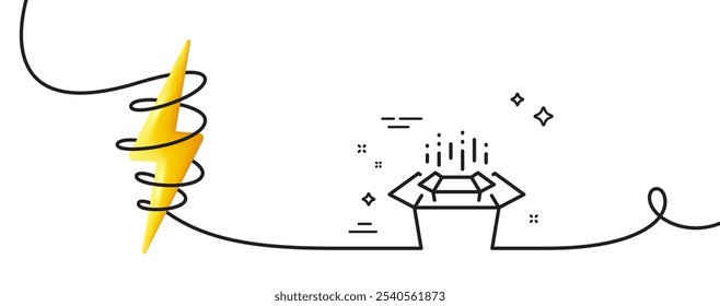 Packing boxes line icon. Continuous one line with curl. Delivery parcel sign. Cargo box symbol. Packing boxes single outline ribbon. Loop curve with energy. Vector