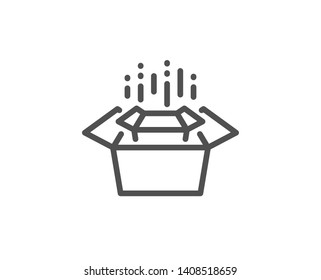 Packing boxes line icon. Delivery parcel sign. Cargo box symbol. Quality design element. Linear style packing boxes icon. Editable stroke. Vector