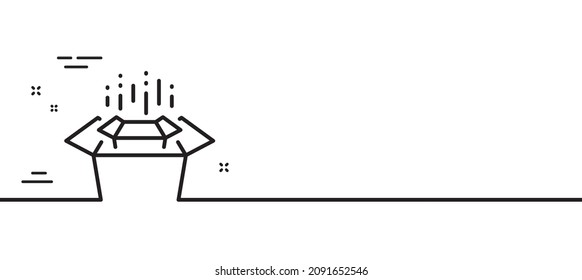 Packing boxes line icon. Delivery parcel sign. Cargo box symbol. Minimal line illustration background. Packing boxes line icon pattern banner. White web template concept. Vector