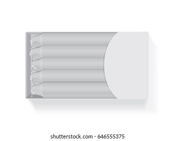 Packing with candles for your design and logo. It's easy to change colors. Mock up. Vector EPS 10