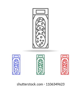 packing of chopped sausages icon. Elements of grocery store  in multi colored icons. Premium quality graphic design icon. Simple icon for websites, web design, mobile app on white background