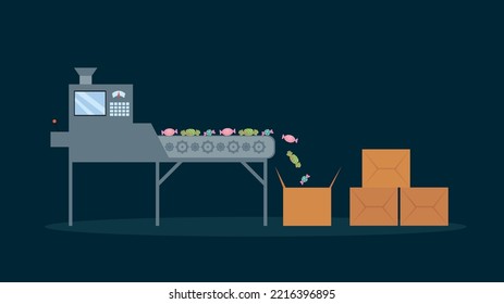Equipos de embalaje para caramelos, transportadores, cajas