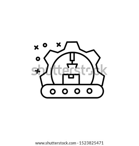 Packing gear box icon. Element of manufacturing