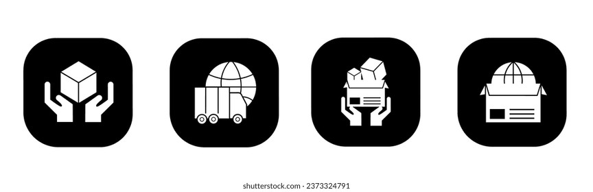 Icono de embalaje en plano. Un diseño de embalaje. Vector de material.