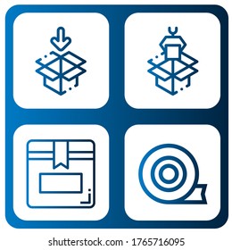packing icon set. Collection of Packaging, Box, Duct tape icons