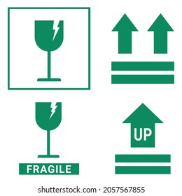 Packing icon symbols green vector image.