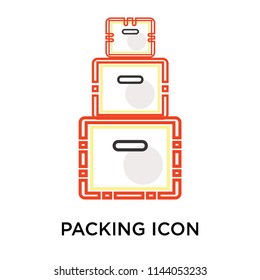 Packing icon vector isolated on white background for your web and mobile app design, Packing logo concept