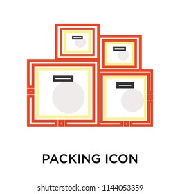 Packing icon vector isolated on white background for your web and mobile app design, Packing logo concept