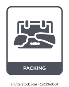packing icon vector on white background, packing trendy filled icons from Travel collection, packing simple element illustration
