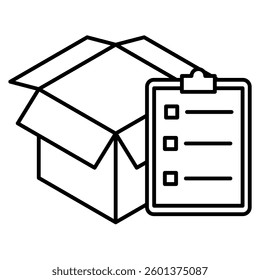 Packing icon visualized simply Line style.
