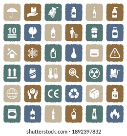 Packing Icons. Grunge Color Flat Design. Vector Illustration.