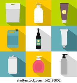 Packing icons set. Flat illustration of 9 packing vector icons for web